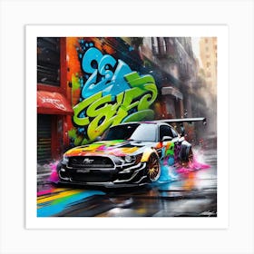 Graffiti Mustang Art Print