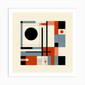 Minimalist Shapes and Colors: A Tribute to the Bauhaus Art Movement Art Print
