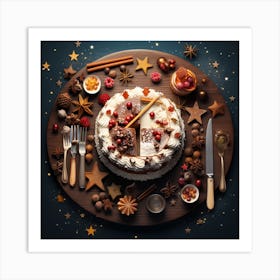 Christmas Cake 1 Art Print