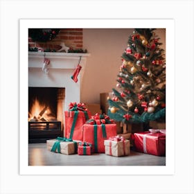 Christmas Tree Stock Videos & Royalty-Free Footage 4 Art Print