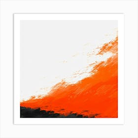 Abstract Orange And Black Painting Art Print