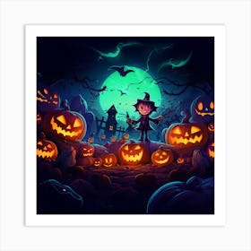 Halloween Pumpkins Art Print