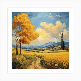 Van Gogh style, Sunny landscape 1 Art Print