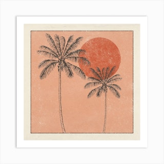 Golden Palms Art Print