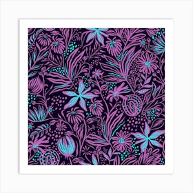 Stamping Pattern Leaves Drawing 1 Art Print