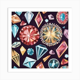 Diamonds And Gems Art Print