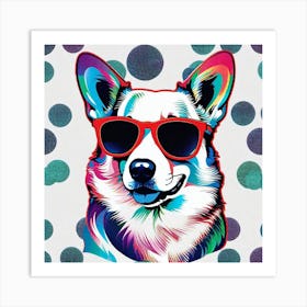 Corgi In Sunglasses 37 Art Print