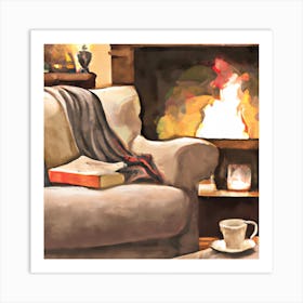 Cozy Fire Art Print