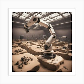 Robots In The Desert 1 Art Print