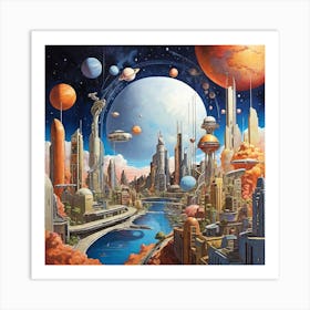 Space City 3 Art Print