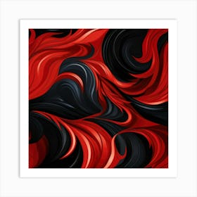 Abstract Red Black Art Print