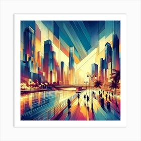 Abstract Cityscape Painting Art Print