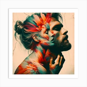 Abstract Woman And Man Digital Art Art Print