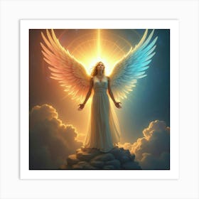 Angel Of Mercy Healing Warriors, Radiant Colors Above 1 Art Print