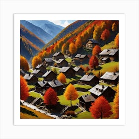 Autumn Village 33 Art Print