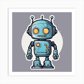 Robot On The Moon Art Print