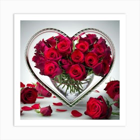 Heart Shaped Roses Art Print