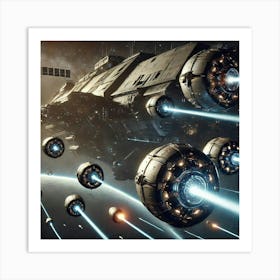 Eclipse Class Dreadnought Zero Gravity Combat Pods Converted Art Print