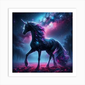 Unicorn In The Night Sky2 Art Print