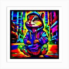 Psychedelic Chipmunk Art Print