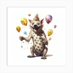 Hyena With Balloons 2 Art Print
