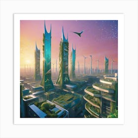 Futuristic Cityscape 1 Art Print