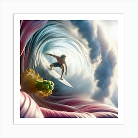 Surfer In A Wave 1 Art Print