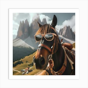 Horse With Sunglasses Art Print