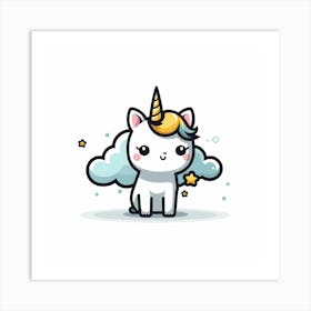 Cute Unicorn 90 Art Print