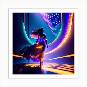 Woman In A Futuristic Dress Art Print