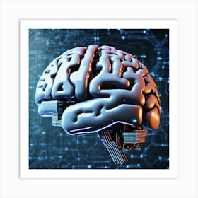 Digital Brain Art Print