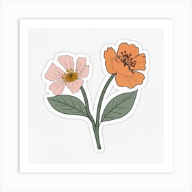 Two Flowers Art Print