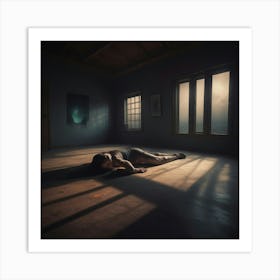 Person Laying On Floor Art Print