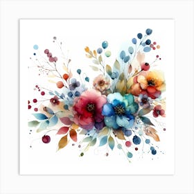 Watercolor Flowers 26 Art Print