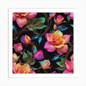 Wallpaper Roses Art Print