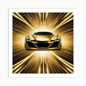 Gold Sports Car 6 Art Print