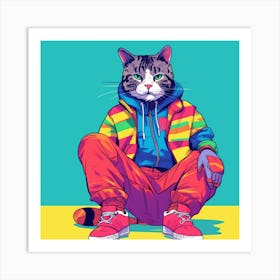 Cat With Sneakers Art Print