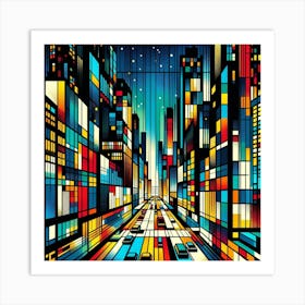 Cityscape At Night 1 Art Print