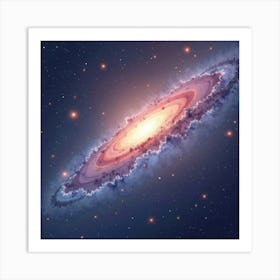 Soft Watercolor Of Distant, Glowing Galaxies 1 Art Print