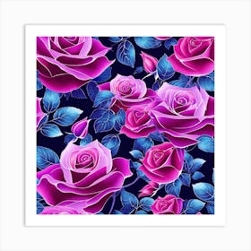 Roses Wallpaper 5 Art Print