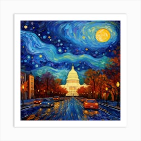 Starry Night In Washington Art Print