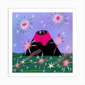 Fireworks starry skies Art Print