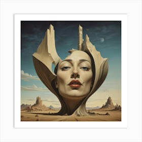 Woman In The Desert 3 Art Print