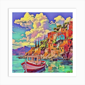 Greece Village Art Print