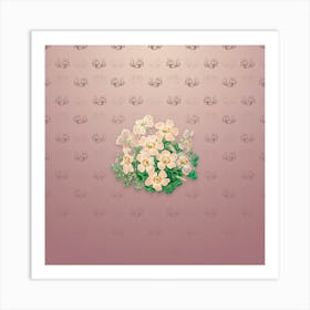 Vintage Piotta's Oxalis Flower Botanical on Dusty Pink Pattern n.2463 Art Print