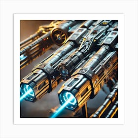 A Close Up View Of The Dual Mode Plasma Cannons On Art Print