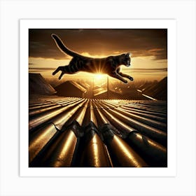 Cat On A Hot Tin Roof Art Print