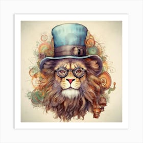 Steampunk Lion 1 Poster