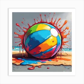 Beach Ball On The Sand Art Print