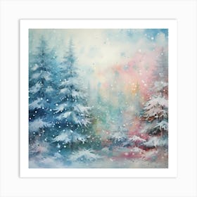 Ethereal Elegance in Retro Frost Art Print